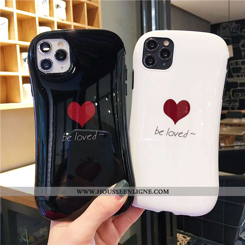 Étui iPhone 11 Pro Silicone Fluide Doux Amour Téléphone Portable Petit Incassable Blanche
