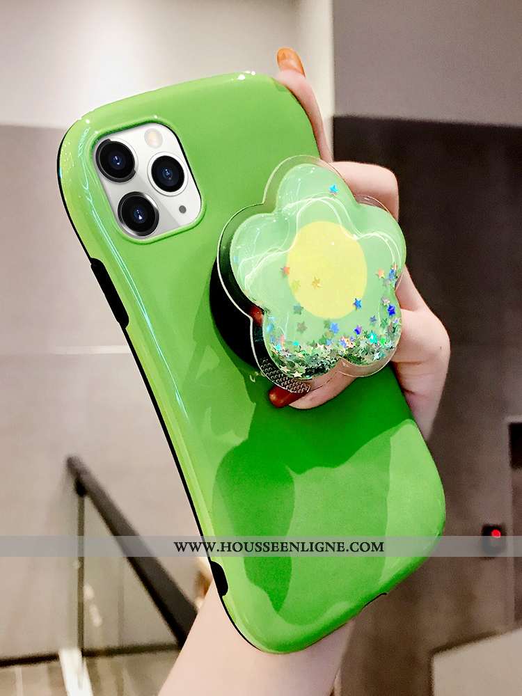 Étui iPhone 11 Pro Silicone Tendance Incassable Frais Vert Petit Fleur Verte