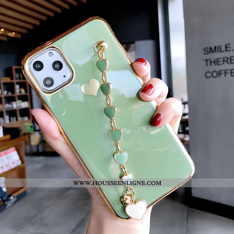 Étui iPhone 11 Pro Tendance Fluide Doux Placage Coque Bovins Téléphone Portable Rose