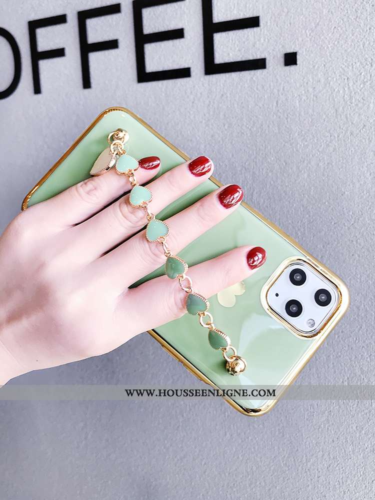 Étui iPhone 11 Pro Tendance Fluide Doux Placage Coque Bovins Téléphone Portable Rose