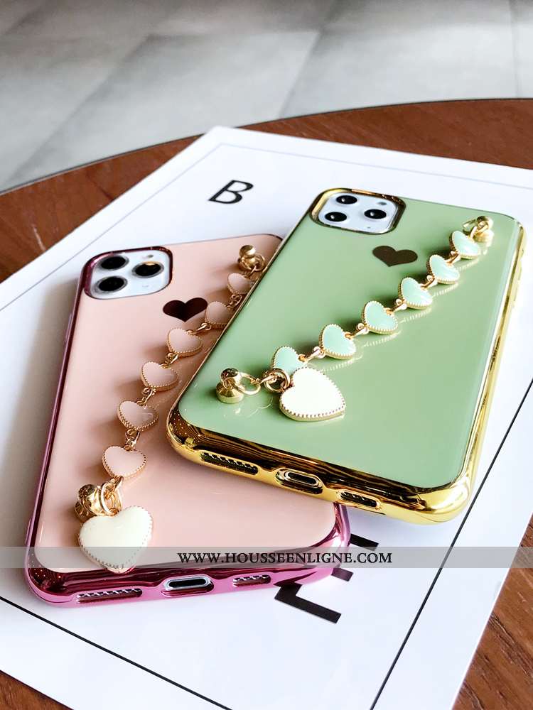 Étui iPhone 11 Pro Tendance Fluide Doux Placage Coque Bovins Téléphone Portable Rose