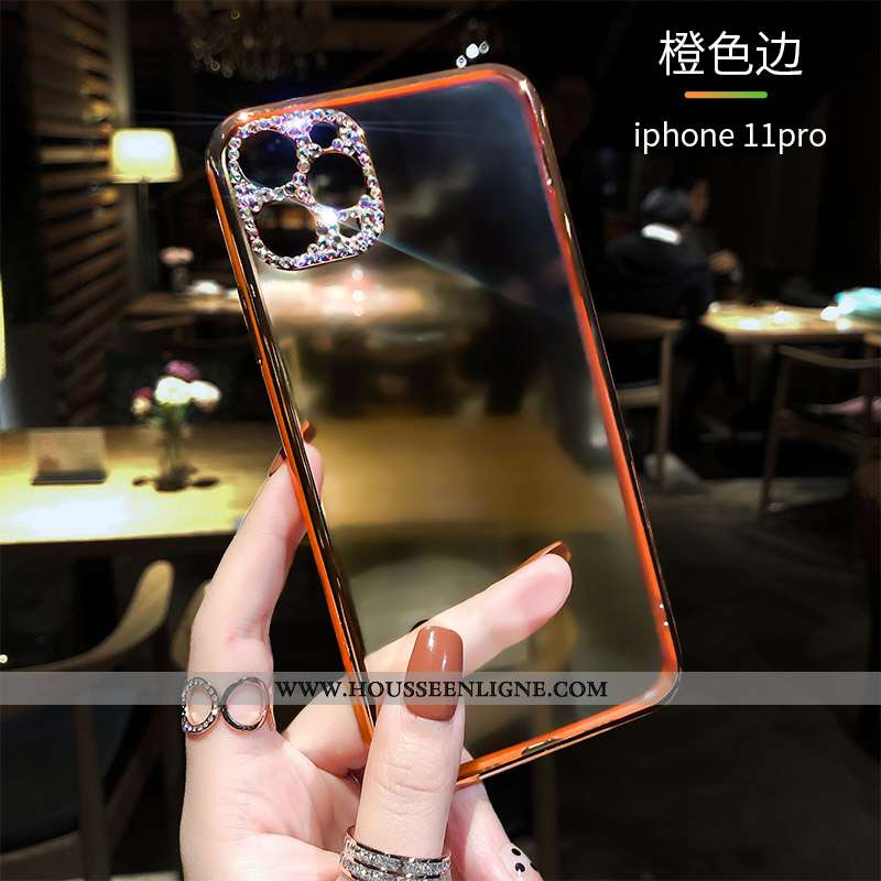Étui iPhone 11 Pro Tendance Silicone Tout Compris Créatif Border Net Rouge Rose