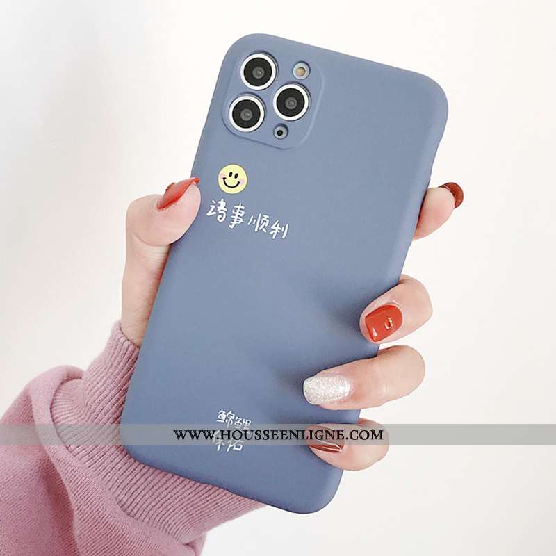 Étui iPhone 11 Pro Ultra Tendance Net Rouge Téléphone Portable Tout Compris Protection Légère Bleu