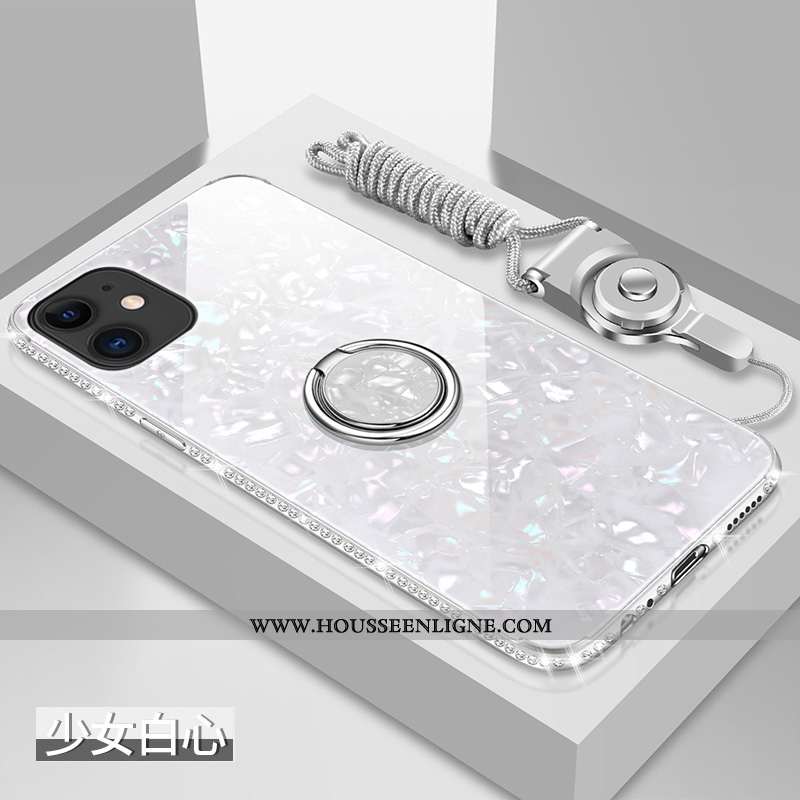 Étui iPhone 11 Protection Verre Vent Coque Net Rouge Difficile Fluide Doux