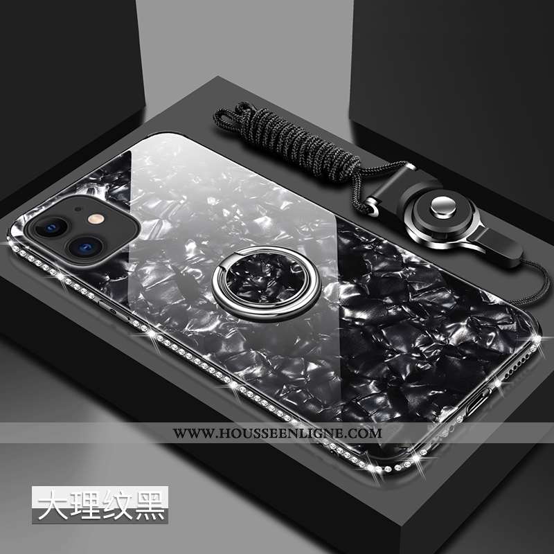 Étui iPhone 11 Protection Verre Vent Coque Net Rouge Difficile Fluide Doux