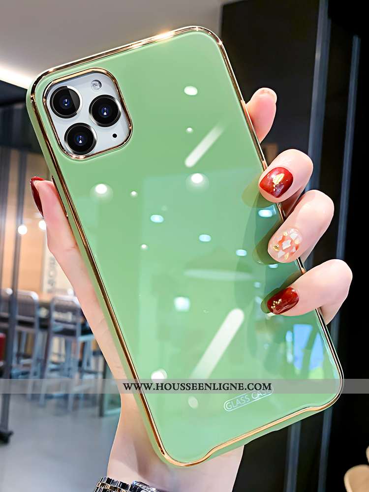 Étui iPhone 11 Silicone Protection Coque Luxe Tout Compris Téléphone Portable Fluide Doux Verte