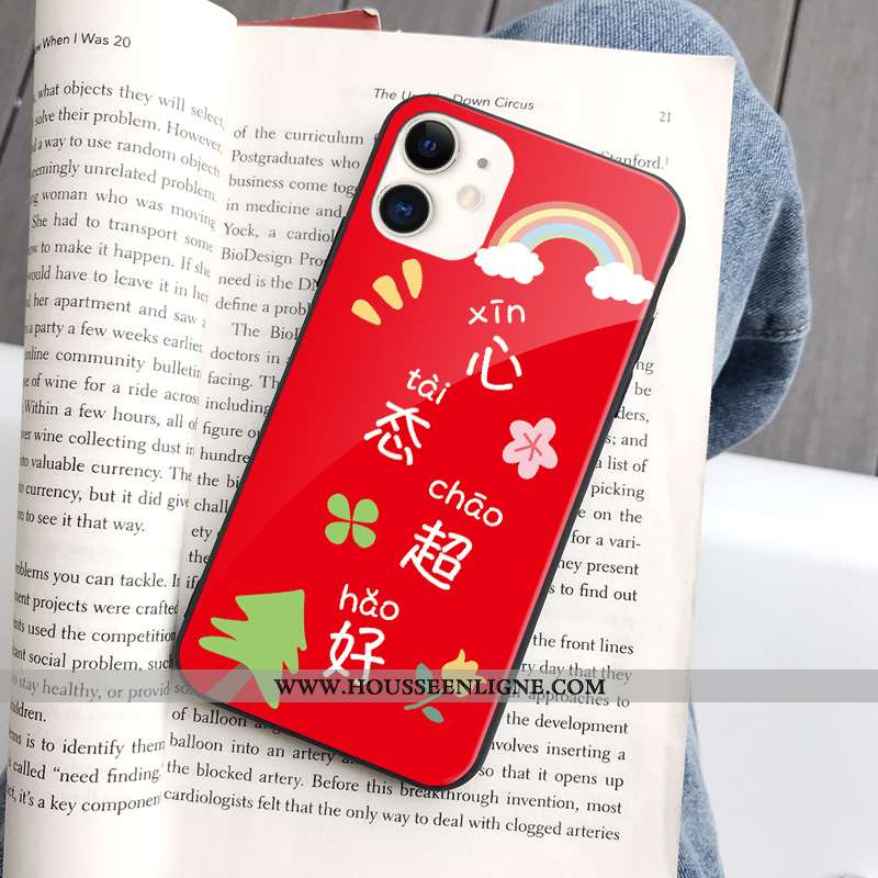Étui iPhone 11 Verre Personnalité Ultra Coque Vent Charmant Créatif Verte