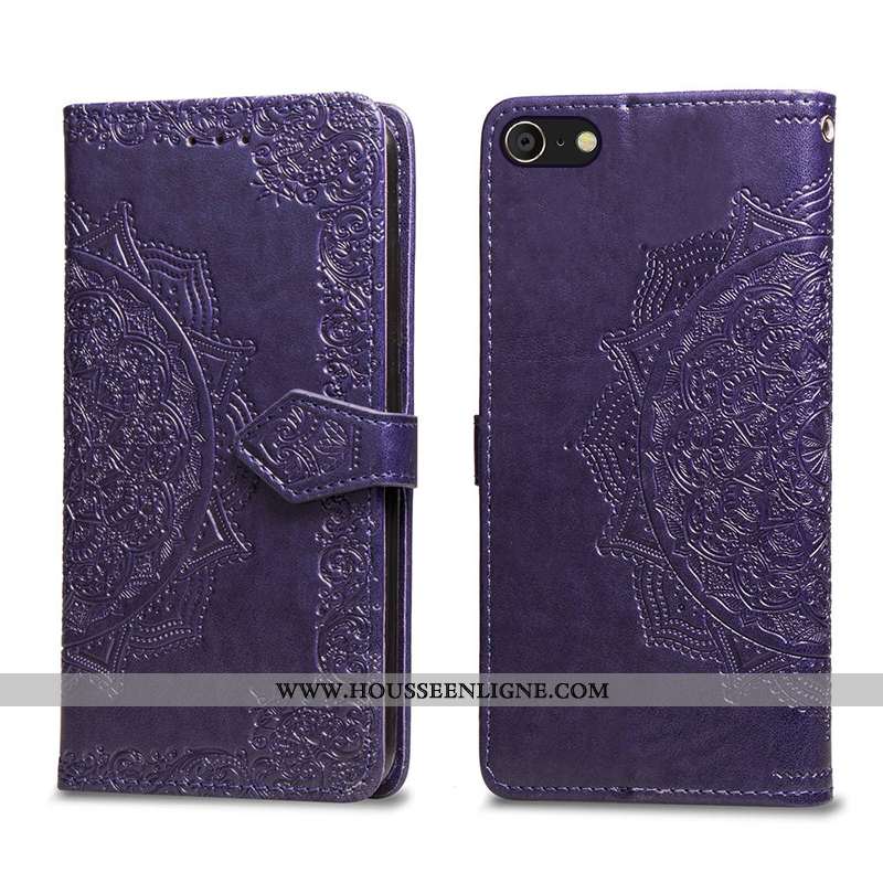 Étui iPhone 6/6s Cuir Personnalité Coque Housse Violet Simple