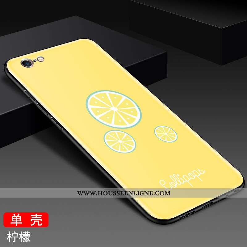 Étui iPhone 6/6s Mode Protection Téléphone Portable Incassable Jaune Personnalité Miroir