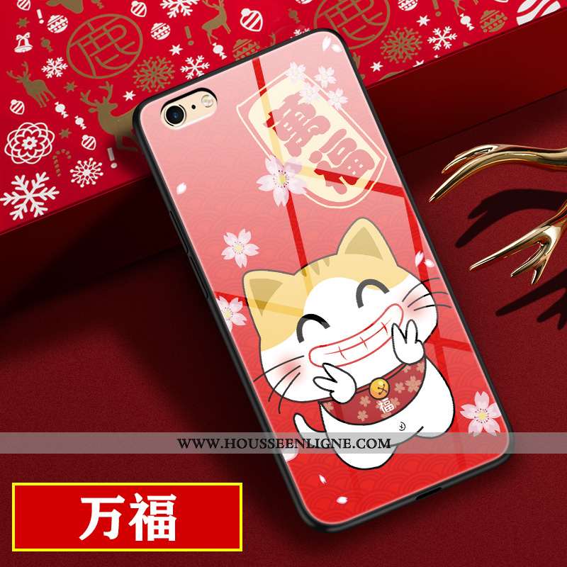 Étui iPhone 6/6s Personnalité Dessin Animé Téléphone Portable Verre Incassable Rat Protection Rouge