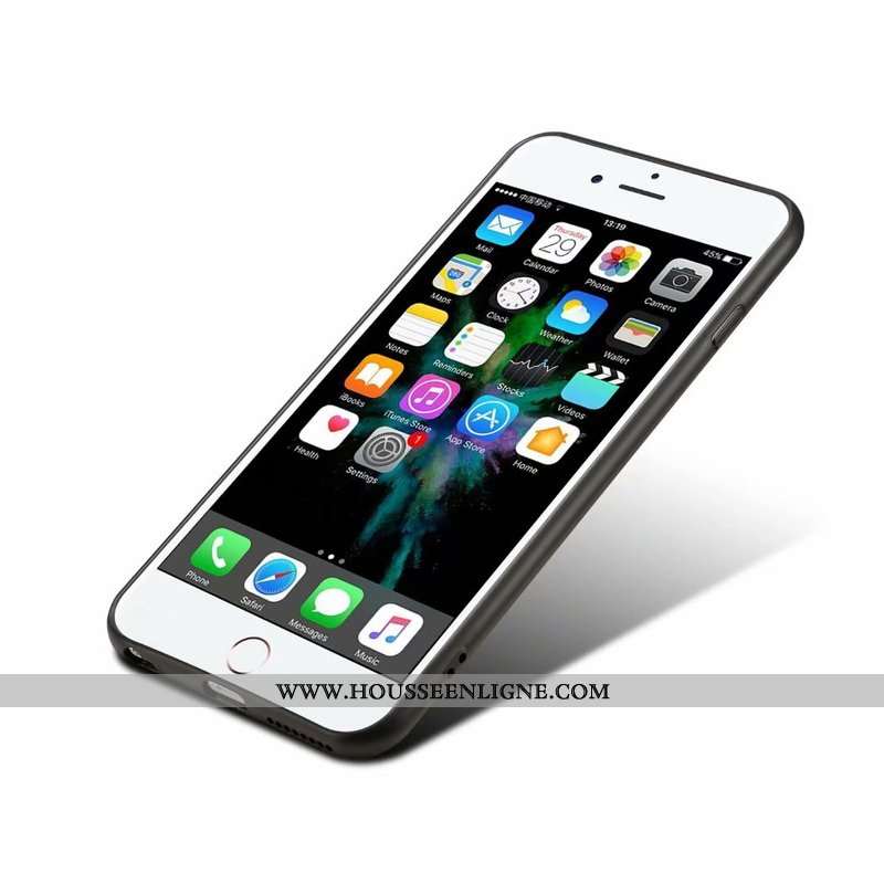 Étui iPhone 6/6s Plus Cuir Protection Couleur Unie Rouge Carte Coque