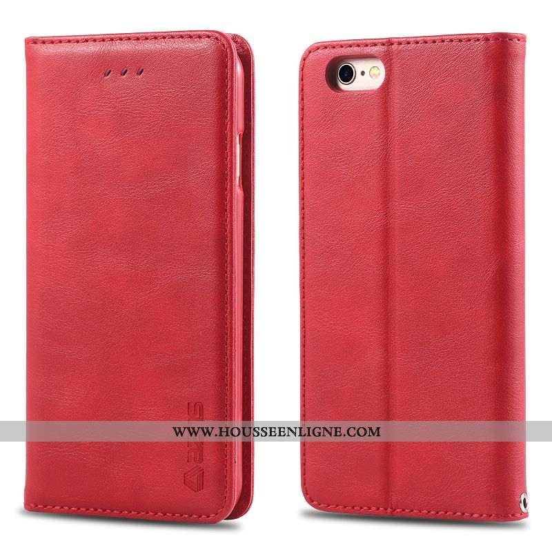 Étui iPhone 6/6s Plus Portefeuille Protection Carte Coque Téléphone Portable Nouveau Rouge