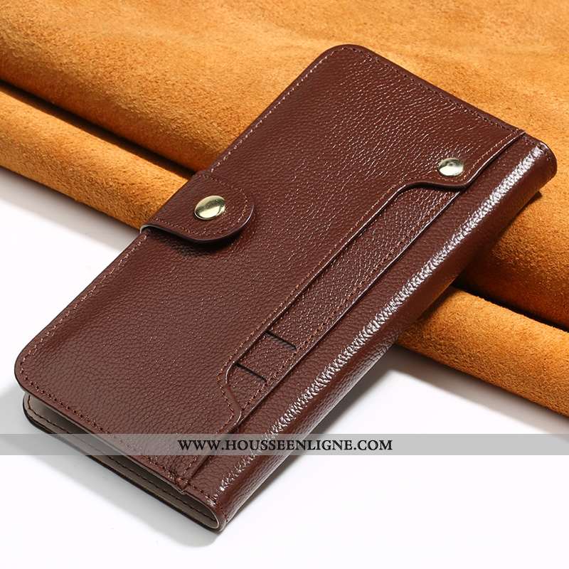 Étui iPhone 6/6s Plus Protection Cuir Véritable Bovins Cuir Pochette Portefeuille Carte Marron