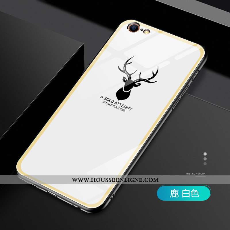 Étui iPhone 6/6s Plus Protection Verre Cerf Personnalité Net Rouge Fluide Doux Tendance
