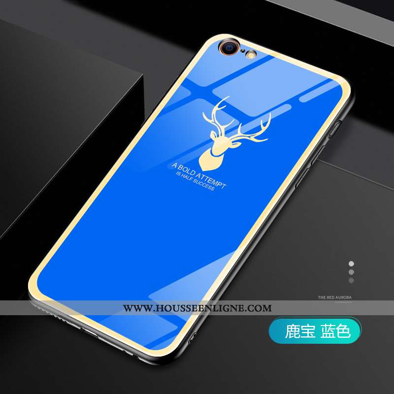 Étui iPhone 6/6s Plus Protection Verre Cerf Personnalité Net Rouge Fluide Doux Tendance
