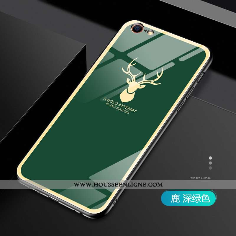 Étui iPhone 6/6s Plus Protection Verre Cerf Personnalité Net Rouge Fluide Doux Tendance