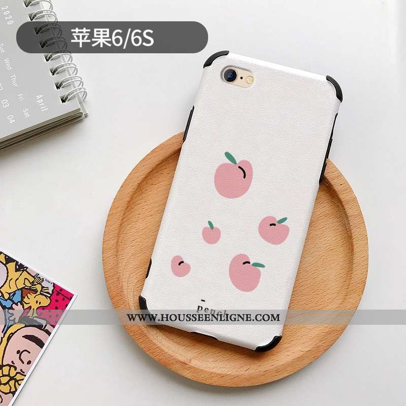 Étui iPhone 6/6s Plus Silicone Mode Téléphone Portable Petit Frais Modèle Fleurie Citron Blanche