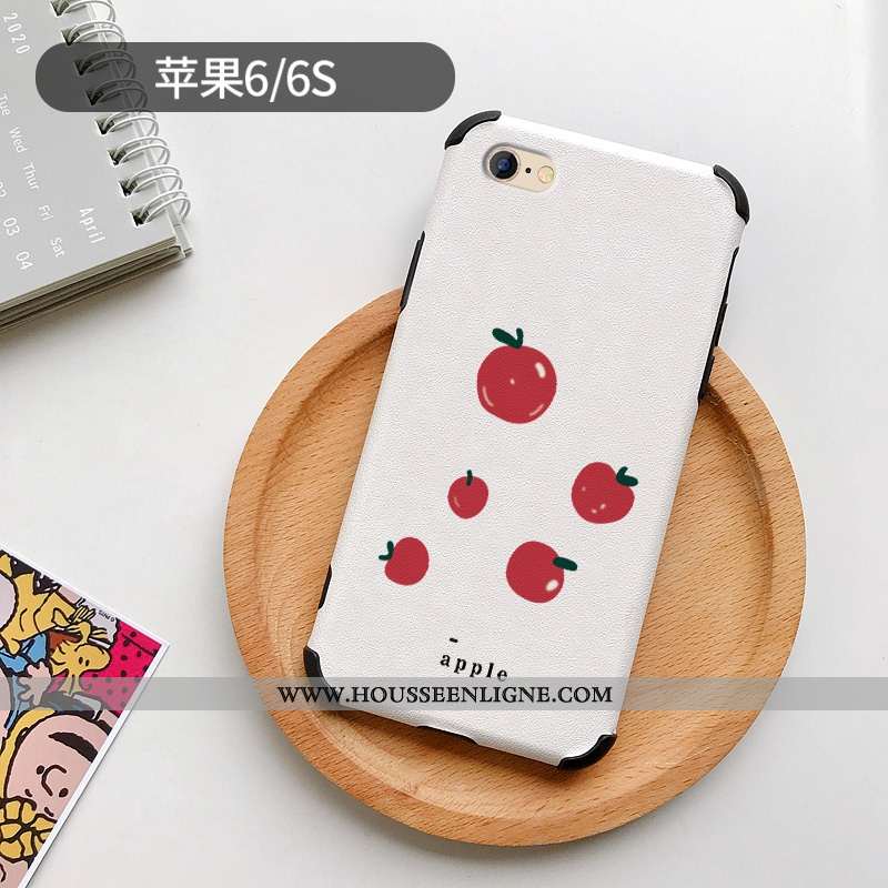 Étui iPhone 6/6s Plus Silicone Mode Téléphone Portable Petit Frais Modèle Fleurie Citron Blanche