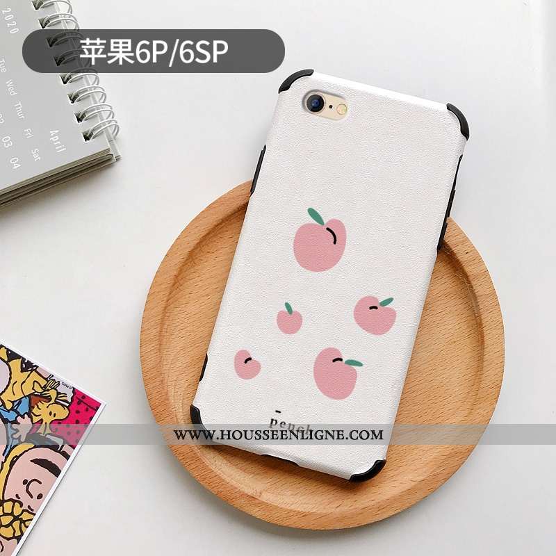 Étui iPhone 6/6s Plus Silicone Mode Téléphone Portable Petit Frais Modèle Fleurie Citron Blanche