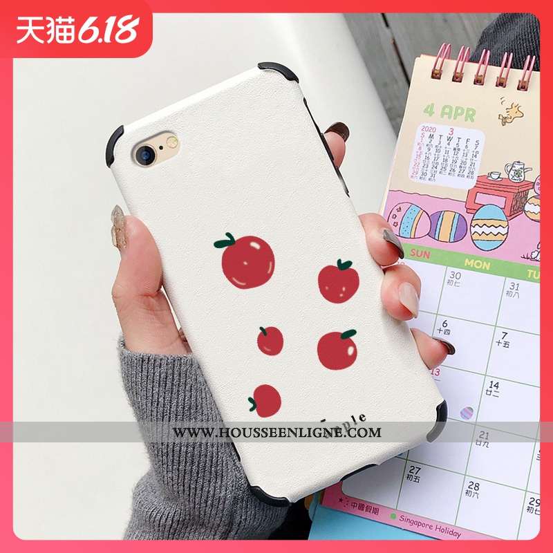 Étui iPhone 6/6s Plus Silicone Mode Téléphone Portable Petit Frais Modèle Fleurie Citron Blanche