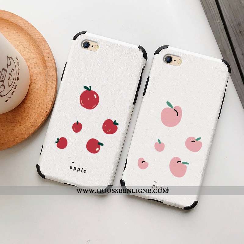 Étui iPhone 6/6s Plus Silicone Mode Téléphone Portable Petit Frais Modèle Fleurie Citron Blanche