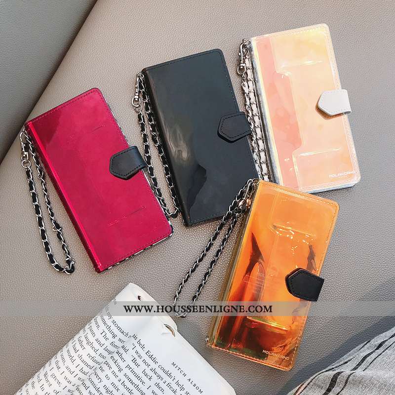 Étui iPhone 6/6s Plus Tendance Cuir Téléphone Portable Incassable Fluide Doux Noir Chaîne