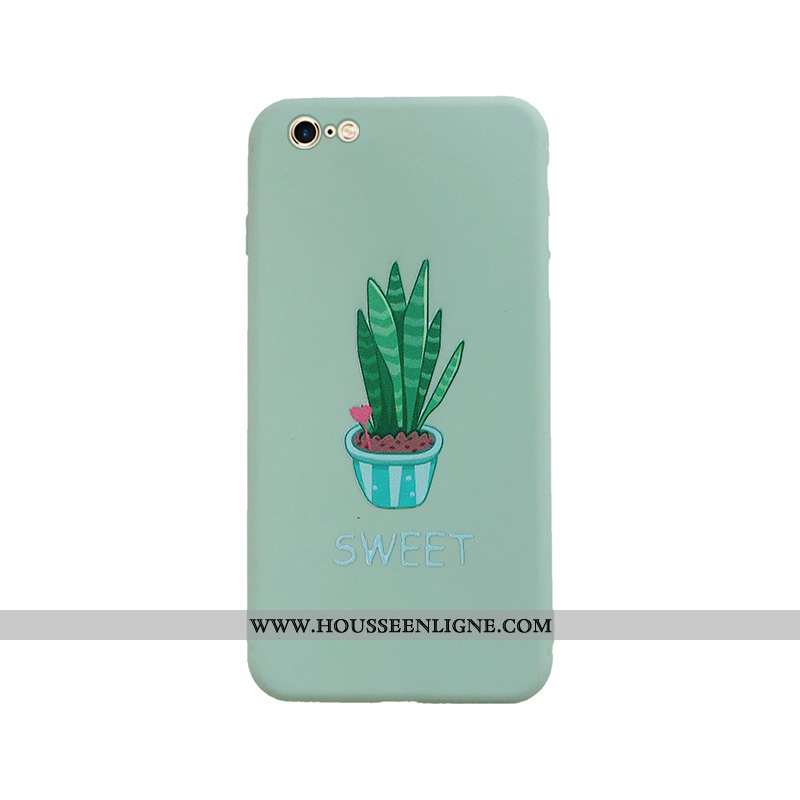 Étui iPhone 6/6s Protection Délavé En Daim Tendance Coque Téléphone Portable Ultra Verte