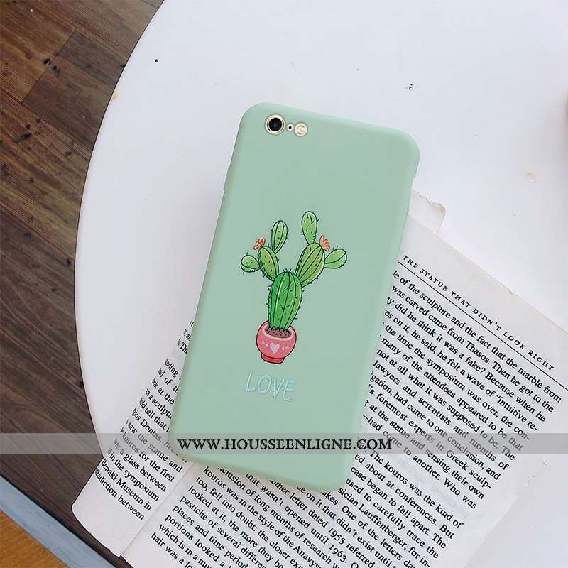 Étui iPhone 6/6s Protection Délavé En Daim Tendance Coque Téléphone Portable Ultra Verte