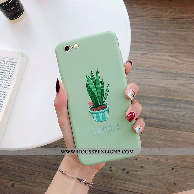 Étui iPhone 6/6s Protection Délavé En Daim Tendance Coque Téléphone Portable Ultra Verte