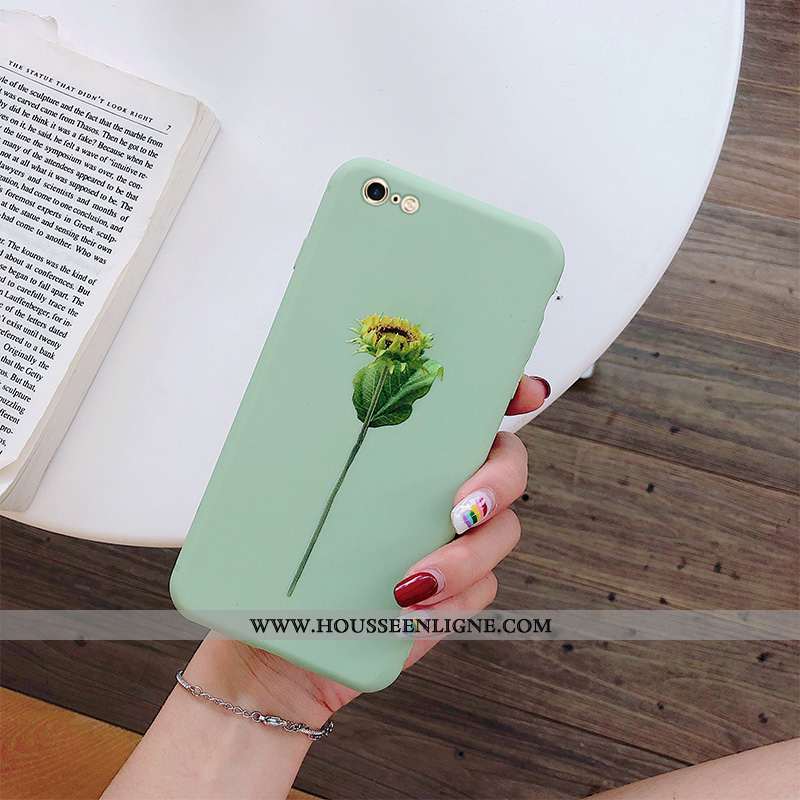 Étui iPhone 6/6s Protection Délavé En Daim Tendance Coque Téléphone Portable Ultra Verte