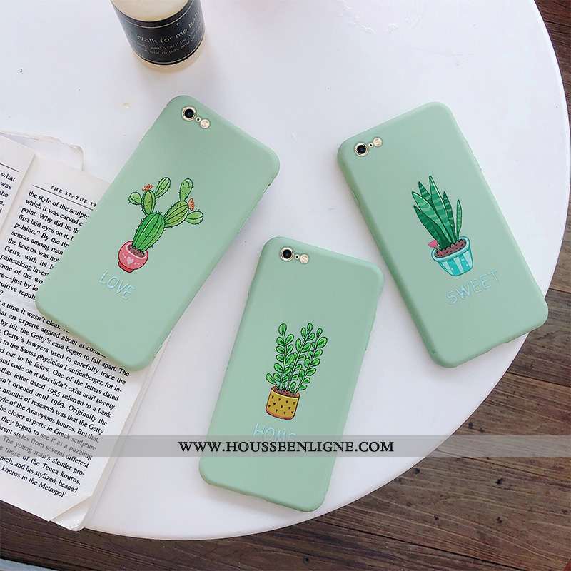 Étui iPhone 6/6s Protection Délavé En Daim Tendance Coque Téléphone Portable Ultra Verte