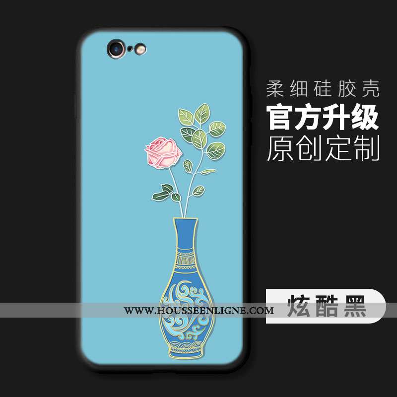 Étui iPhone 6/6s Silicone Mode Petit Téléphone Portable Protection Simple Incassable Bleu