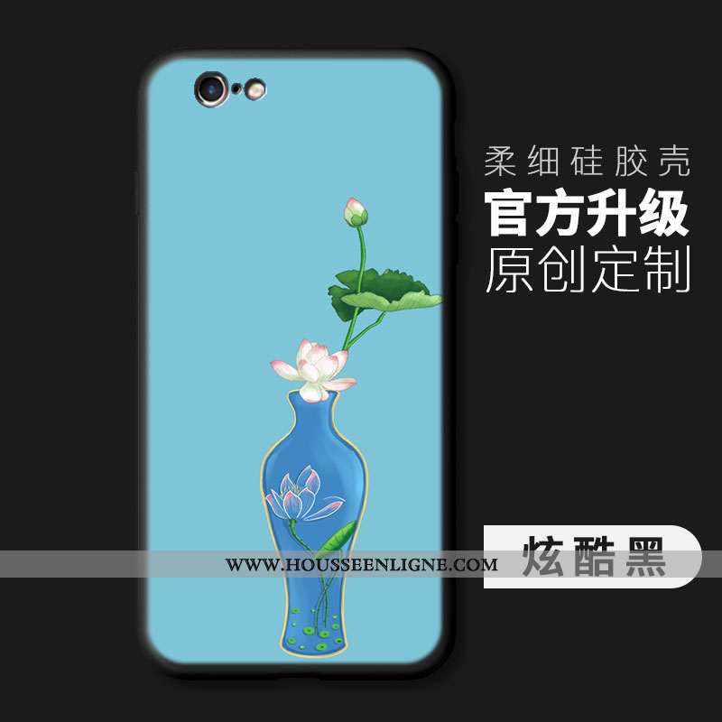 Étui iPhone 6/6s Silicone Mode Petit Téléphone Portable Protection Simple Incassable Bleu