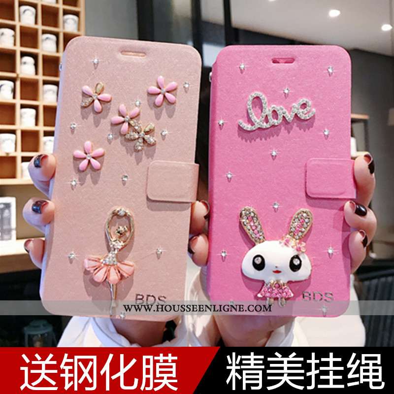 Étui iPhone 7 Charmant Cuir Incassable Tout Compris Coque Dessin Animé Rose