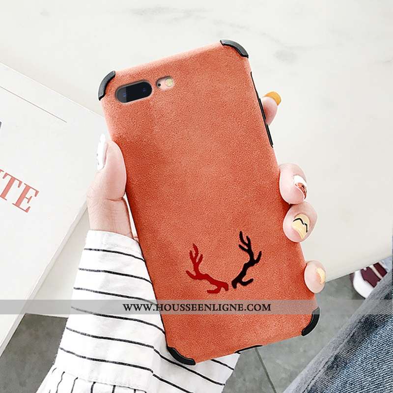 Étui iPhone 7 Cuir Fluide Doux Protection Amoureux Simple Téléphone Portable Verte
