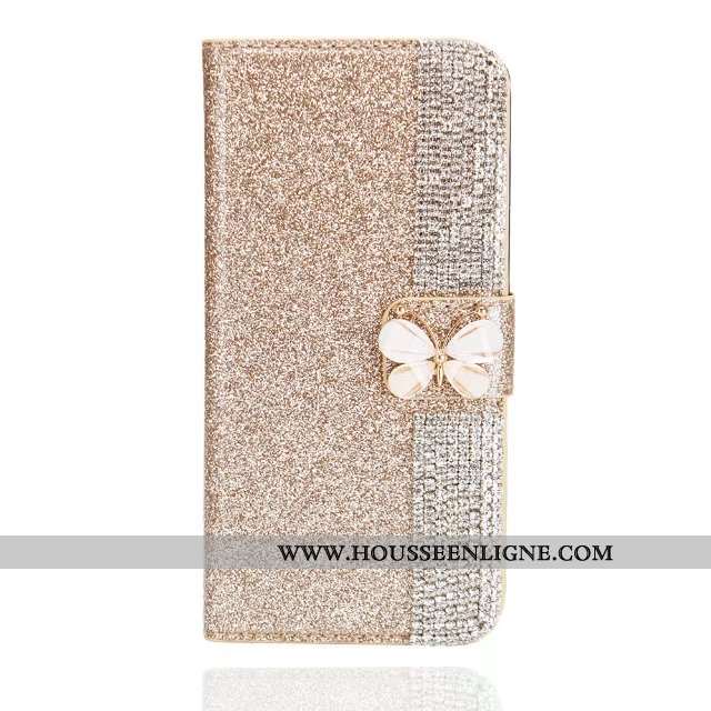 Étui iPhone 7 Cuir Papillon Rose Housse Téléphone Portable Noir