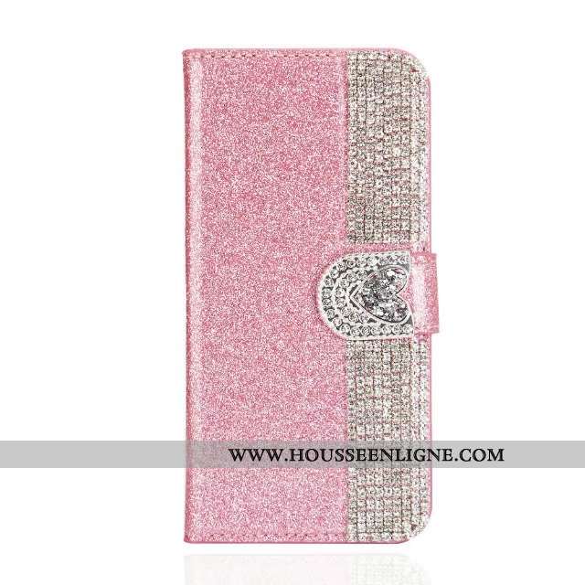 Étui iPhone 7 Cuir Papillon Rose Housse Téléphone Portable Noir