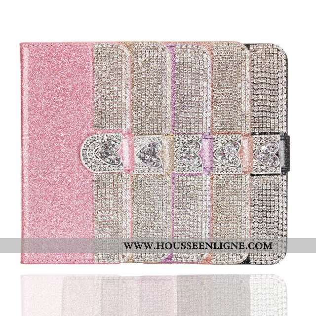 Étui iPhone 7 Cuir Papillon Rose Housse Téléphone Portable Noir