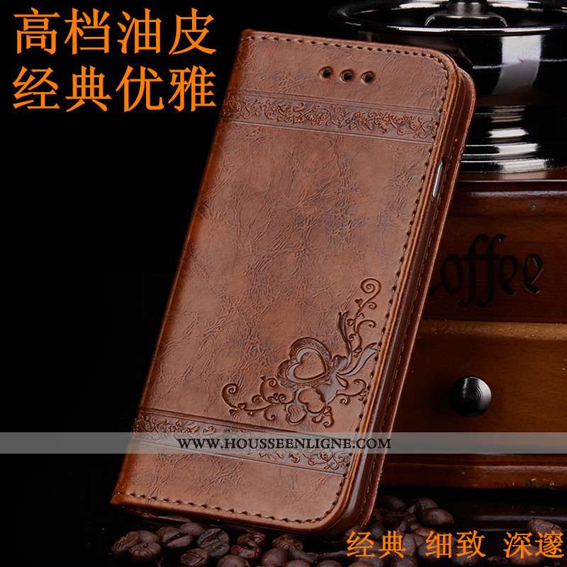 Étui iPhone 7 Cuir Protection Coque Portefeuille Housse Téléphone Portable Marron