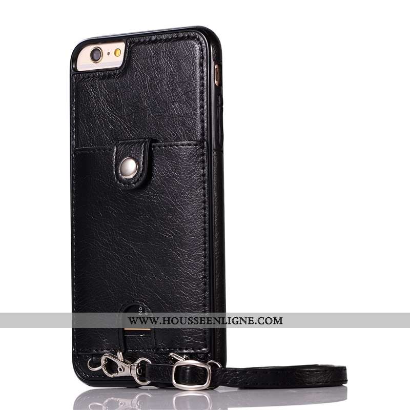 Étui iPhone 7 Cuir Protection Ornements Suspendus Cou Suspendu Or Coque Téléphone Portable Doré