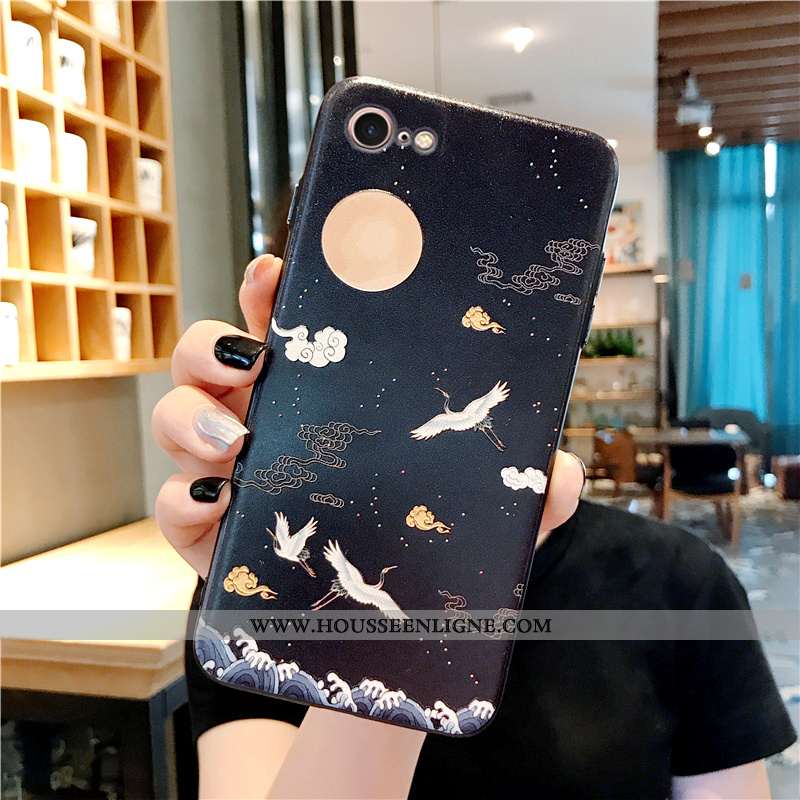 Étui iPhone 7 Mode Protection Coque Style Chinois Noir Tendance