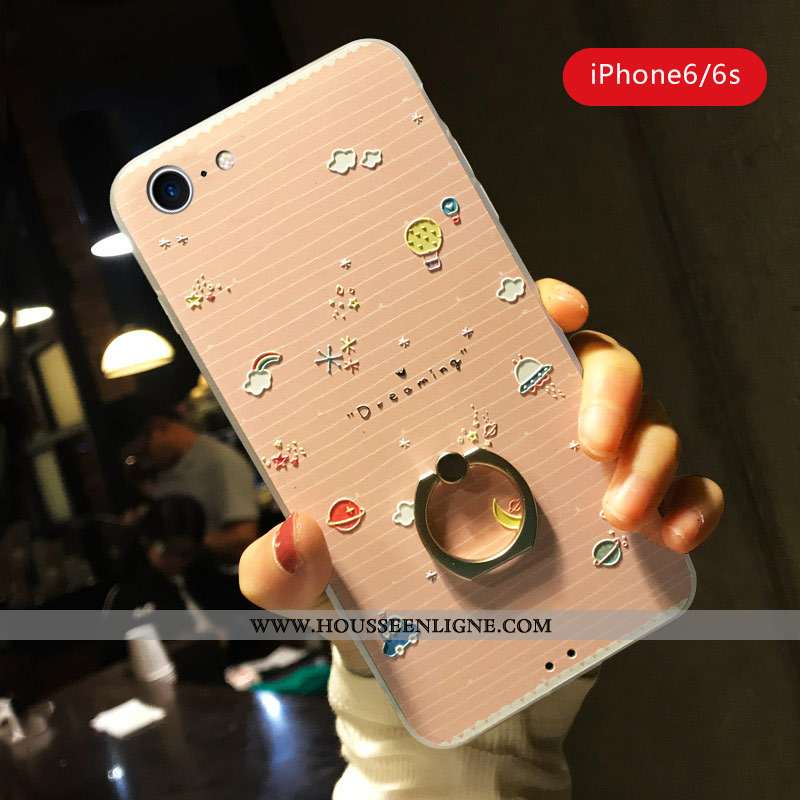 Étui iPhone 7 Ornements Suspendus Personnalité Blanc Incassable Créatif Anneau Délavé En Daim Blanch