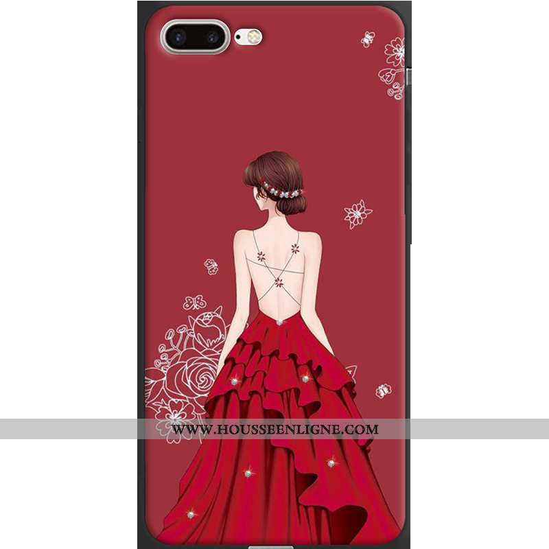 Étui iPhone 7 Plus Fluide Doux Protection Tendance Rouge Coque Téléphone Portable