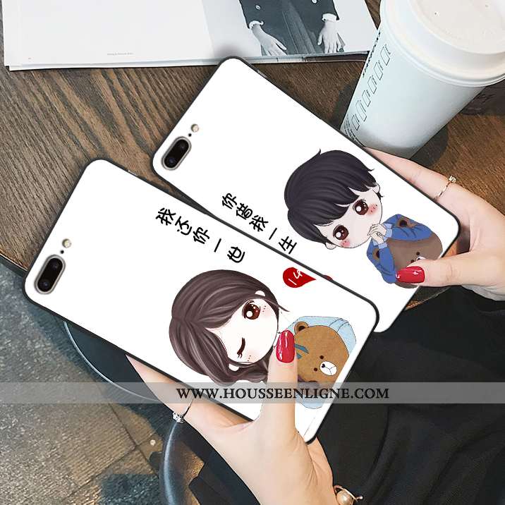 Étui iPhone 7 Plus Ornements Suspendus Dessin Animé Téléphone Portable Tendance Charmant Silicone Bl