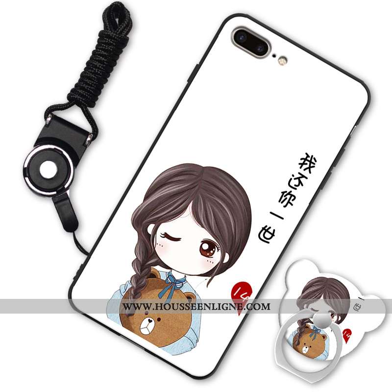Étui iPhone 7 Plus Ornements Suspendus Dessin Animé Téléphone Portable Tendance Charmant Silicone Bl