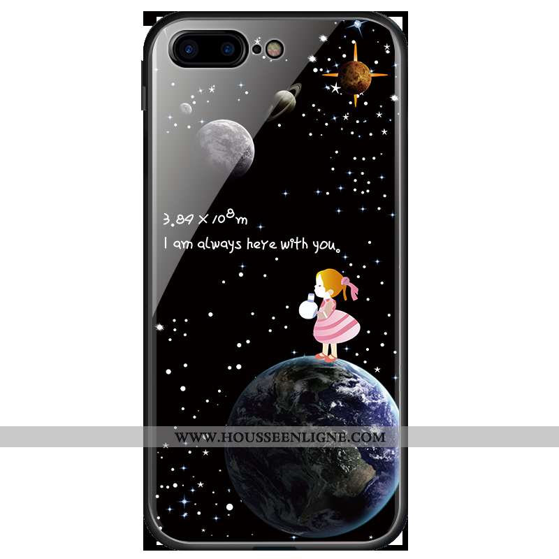 Étui iPhone 7 Plus Personnalité Dessin Animé Tendance Tout Compris Verre Noir Téléphone Portable