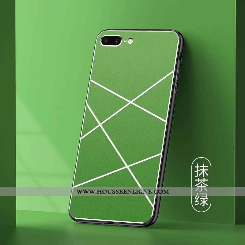 Étui iPhone 7 Plus Protection Métal Mode Pu Téléphone Portable Tendance Verte