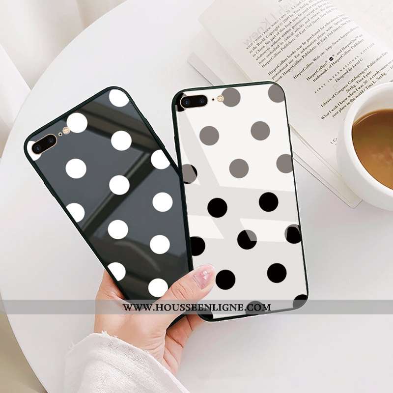 Étui iPhone 7 Plus Protection Verre Tendance Noir Géométrie Amoureux