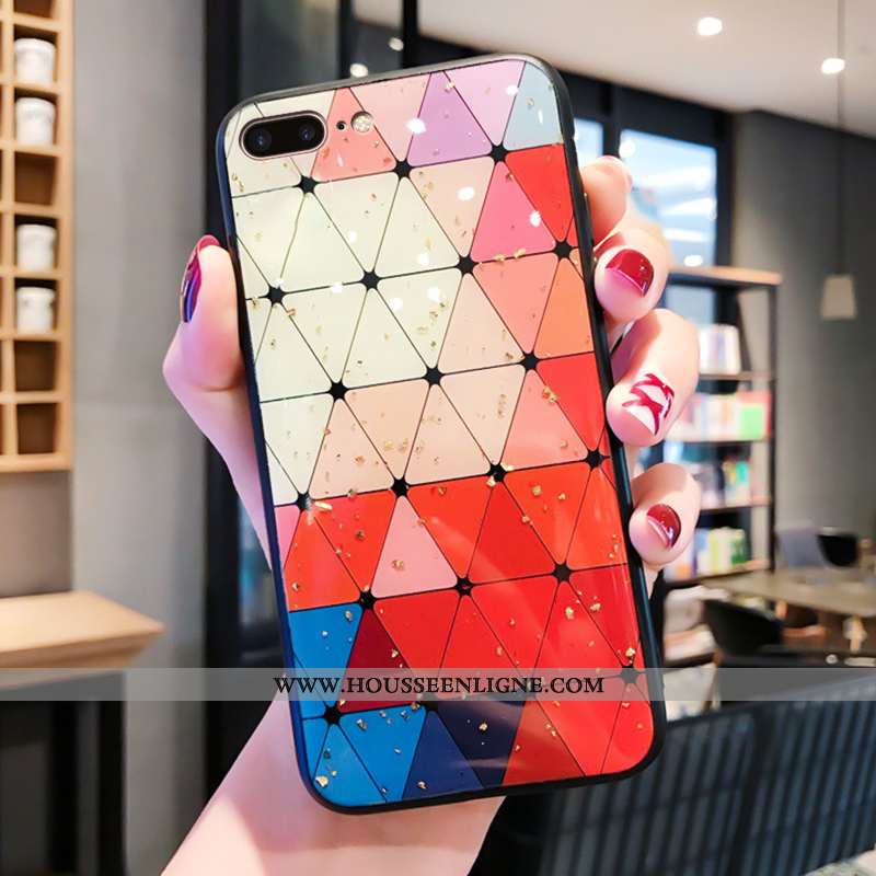 Étui iPhone 7 Plus Silicone Mode Protection Verre Net Rouge Créatif Tout Compris Coloré
