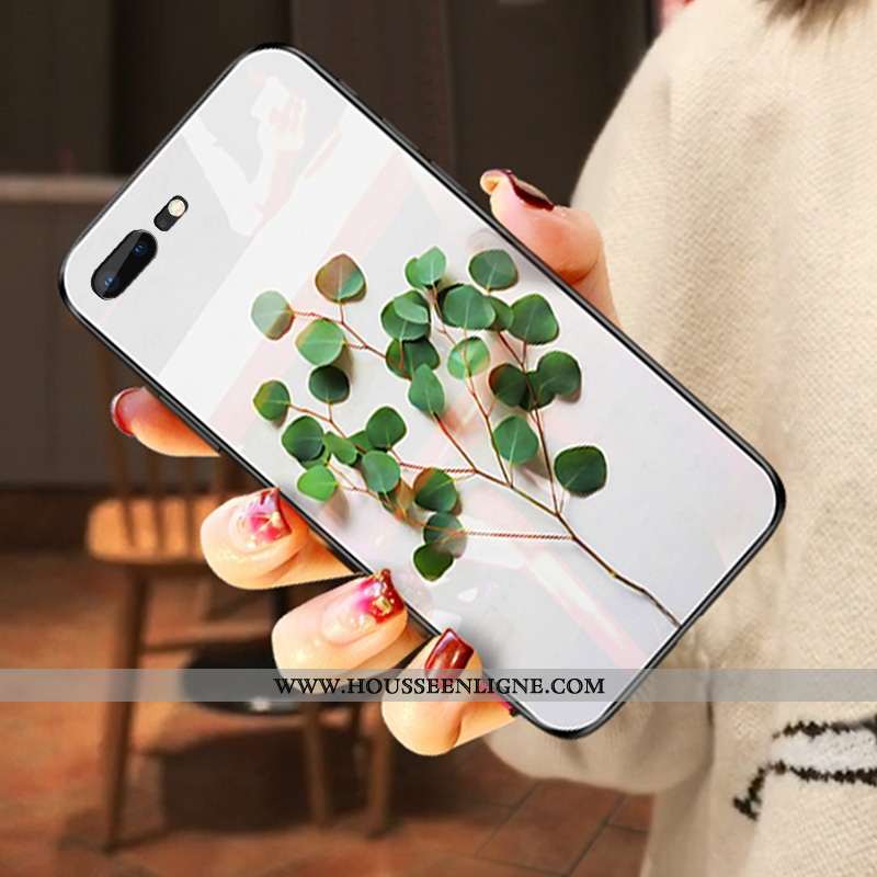 Étui iPhone 7 Plus Verre Tendance Nouveau Difficile Amoureux Pu Blanche